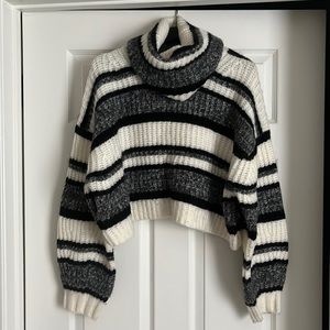 Babaton 1-01 Guell Striped Oversized Sweater Turtleneck size small aritzia